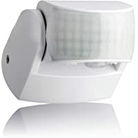 SEBSON Detector de Movimiento Exterior IP65- Montaje Superficie en Pared- programable- 12m - 180° y 3m - 360°- LED…